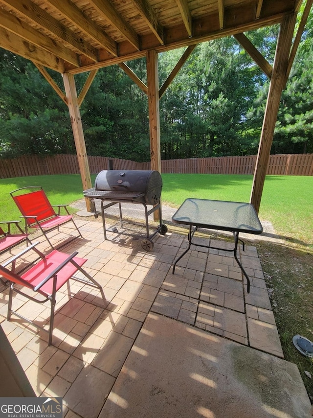 view of patio featuring area for grilling