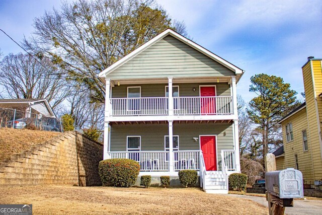 view of front of property with covered porch