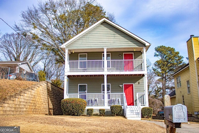 view of front of home featuring covered porch