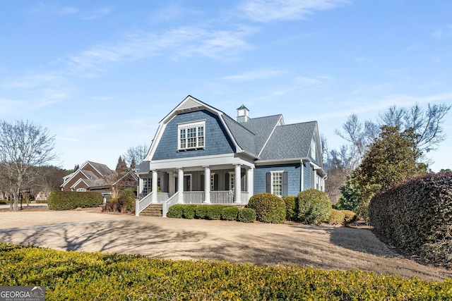 view of front of property with a porch