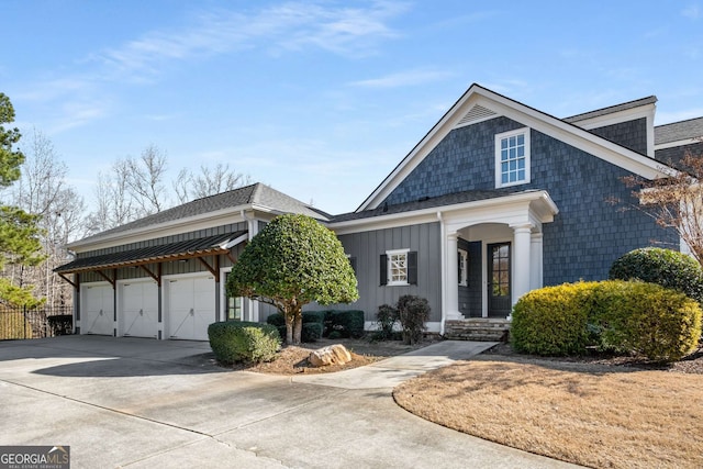 front facade with a garage