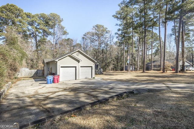 view of garage