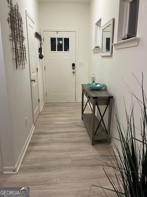 entryway featuring light hardwood / wood-style floors