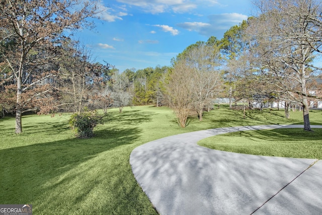 surrounding community featuring a yard