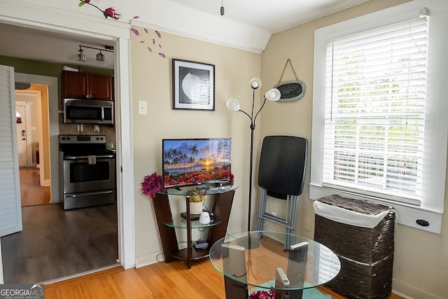 dining room featuring light hardwood / wood-style floors