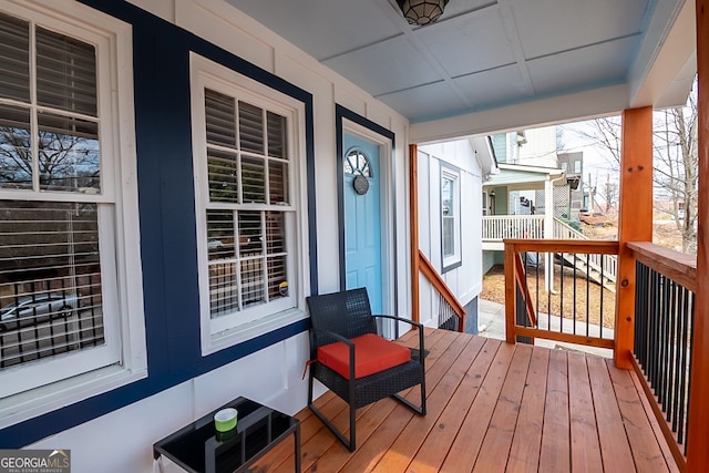 wooden deck with a porch