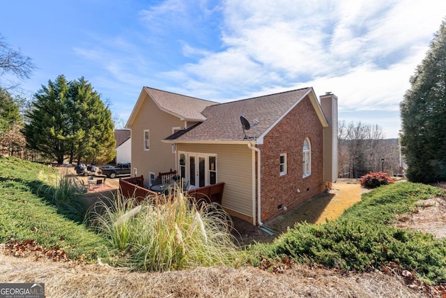 exterior space featuring french doors