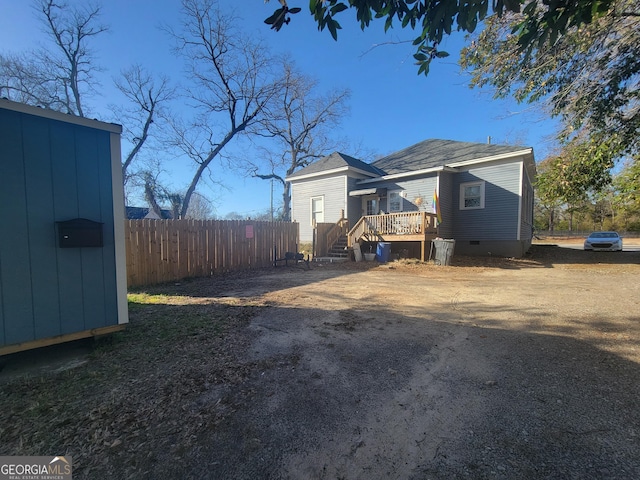 exterior space with a deck