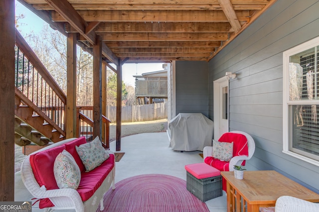 view of patio featuring area for grilling