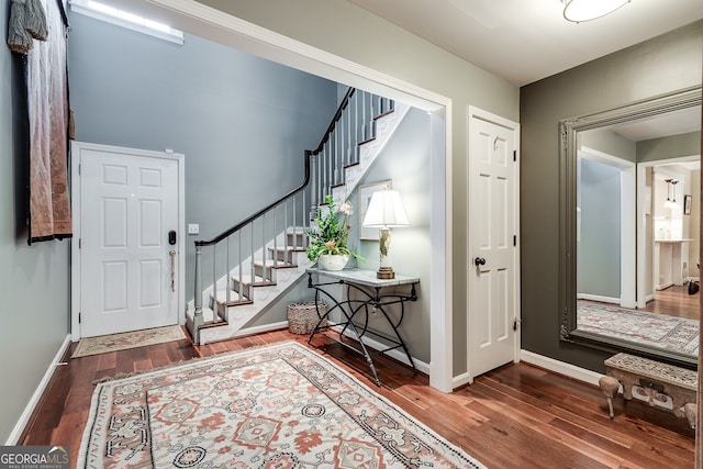 foyer featuring dark hardwood / wood-style flooring