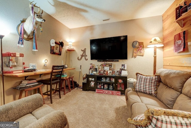 living room featuring carpet flooring