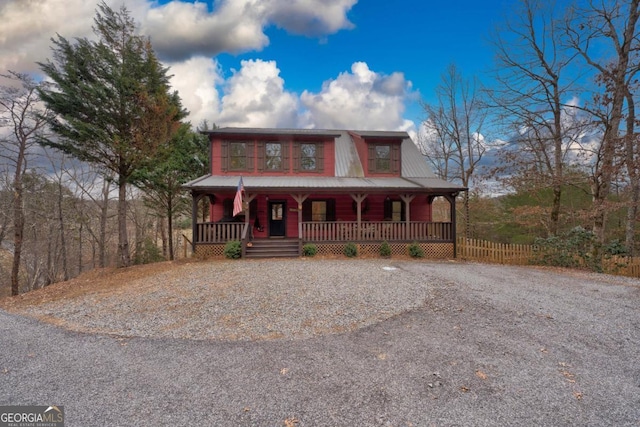 view of front of property with covered porch