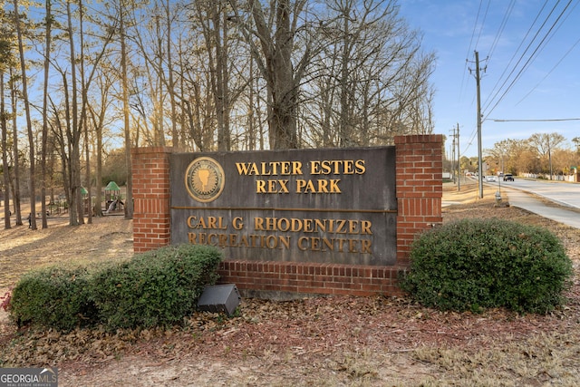 view of community sign