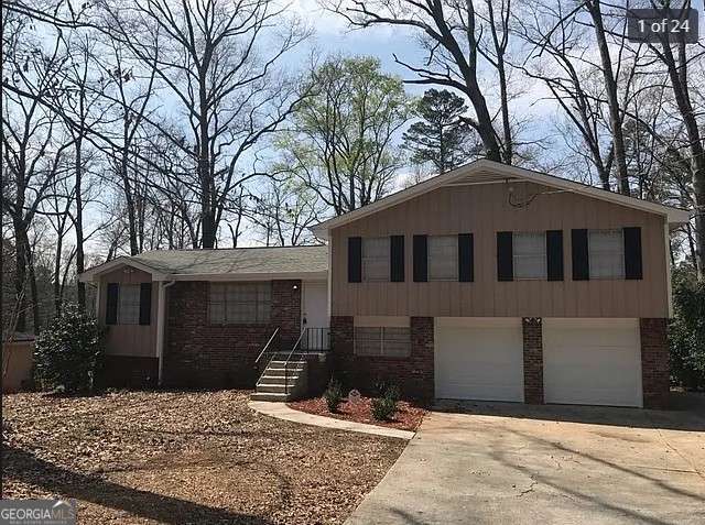 tri-level home with a garage