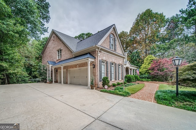 view of property exterior with a garage