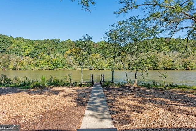 exterior space featuring a water view