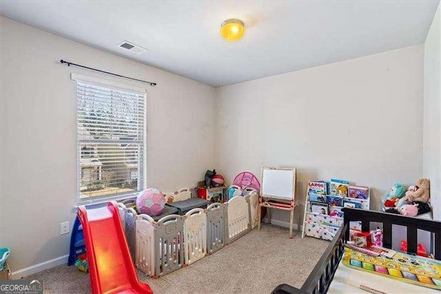 game room featuring carpet floors