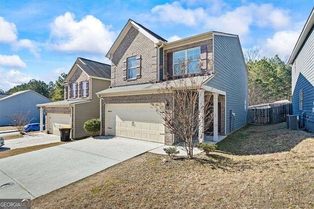 view of property featuring a garage