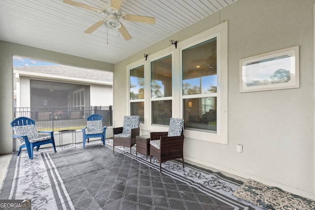 view of patio / terrace with ceiling fan