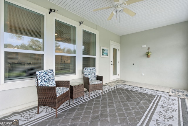 view of patio / terrace with ceiling fan