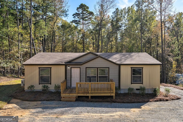 view of front of home featuring a deck