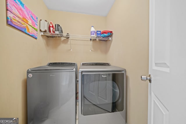 laundry area featuring separate washer and dryer