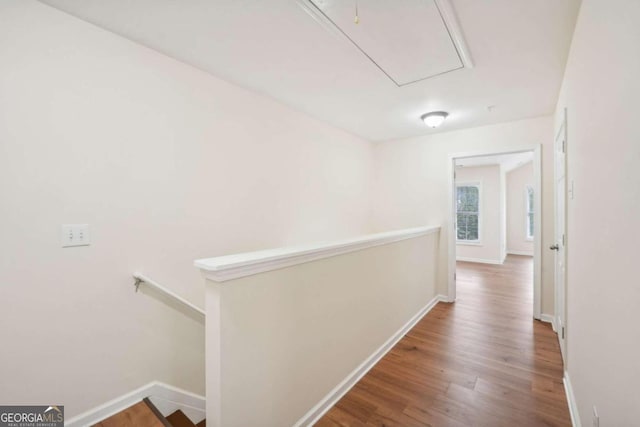 hall featuring wood-type flooring