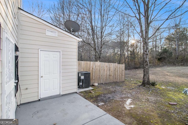 view of outbuilding featuring central air condition unit