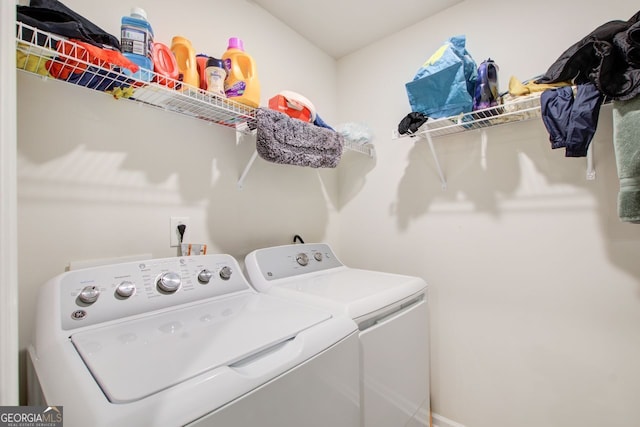 laundry area featuring independent washer and dryer