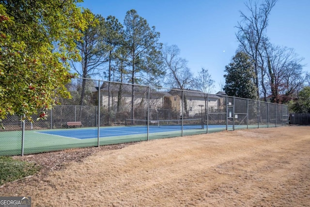 view of basketball court with tennis court