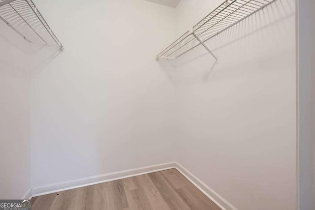 walk in closet featuring hardwood / wood-style flooring