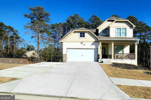 craftsman house featuring covered porch