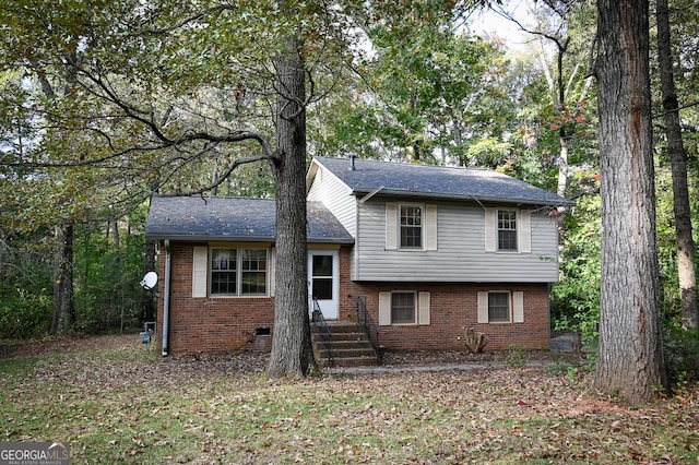 view of split level home