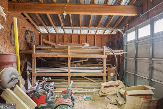 storage featuring a garage