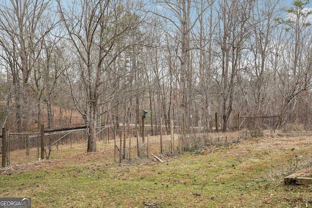 view of yard featuring fence