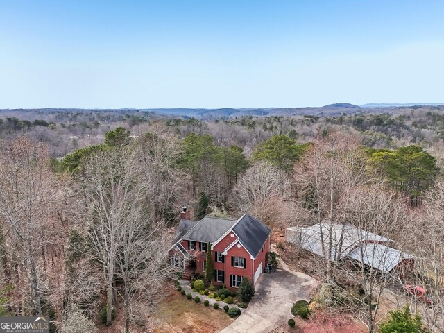 bird's eye view featuring a mountain view