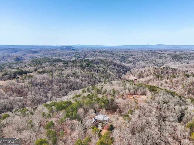 bird's eye view with a mountain view