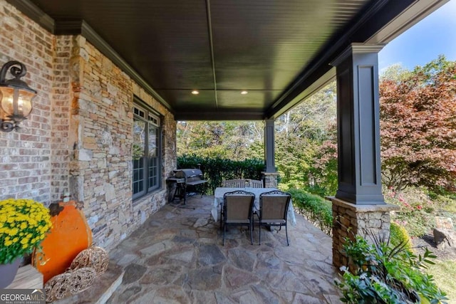 view of patio / terrace featuring a grill