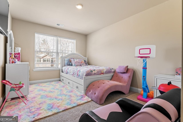 view of carpeted bedroom