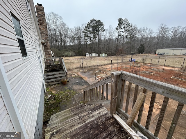 382 Lower Lovelace Rd, West Point, GA 31833 - wooden deck featuring view of wooded area