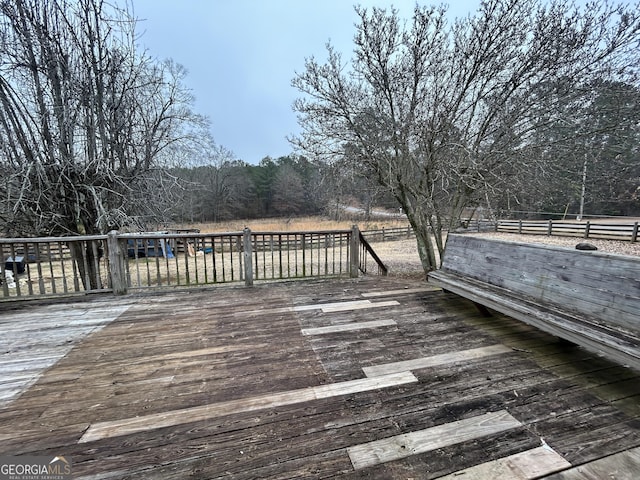 deck with a rural view