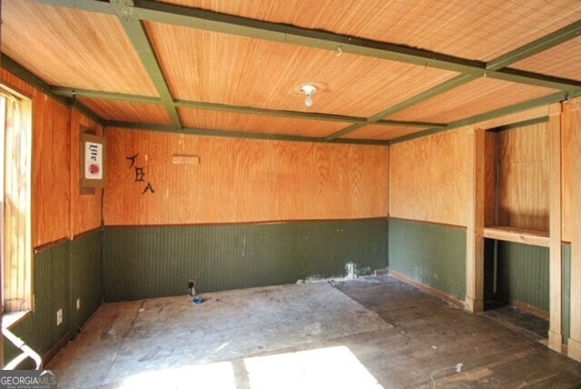 1381 Allgood Rd, Marietta, GA 30062 - unfurnished room with wood ceiling, a wainscoted wall, and wood walls