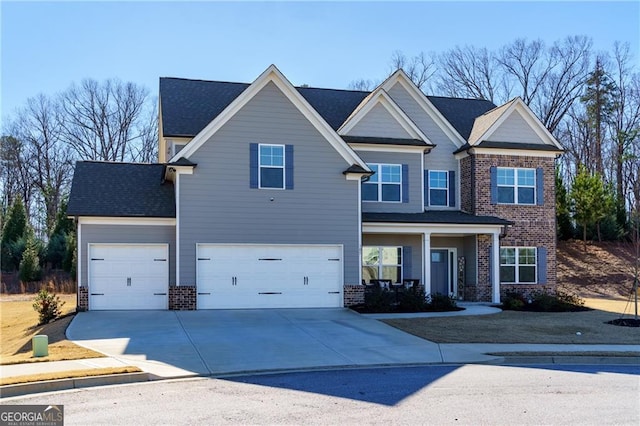 craftsman-style home with a garage