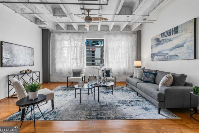 living room featuring hardwood / wood-style flooring