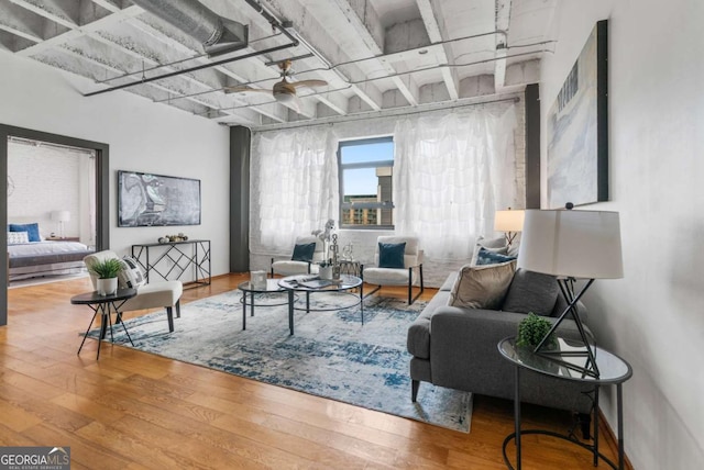 living room featuring hardwood / wood-style floors