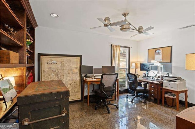 office with ceiling fan