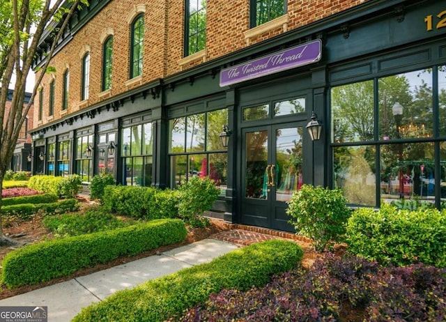 view of exterior entry with french doors