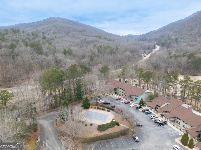 bird's eye view featuring a mountain view