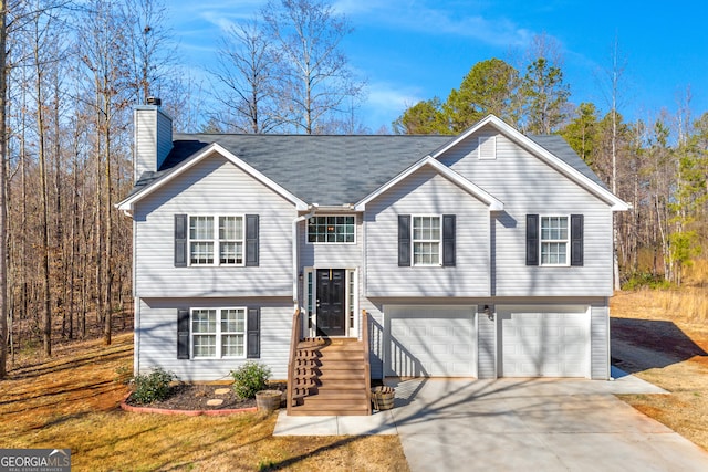 split foyer home with a garage