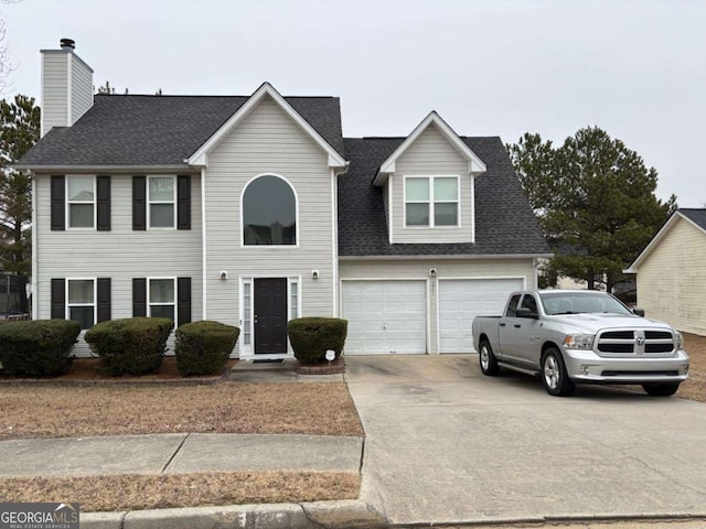 view of front of home featuring a garage